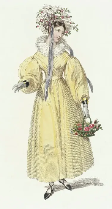 Framed Print : Fashion Plate (English Morning Dress), 1829. Creator: Rudolph Ackermann Framed Print : Fashion Plate (English Morning Dress), 1829. Creator: Rudolph Ackermann