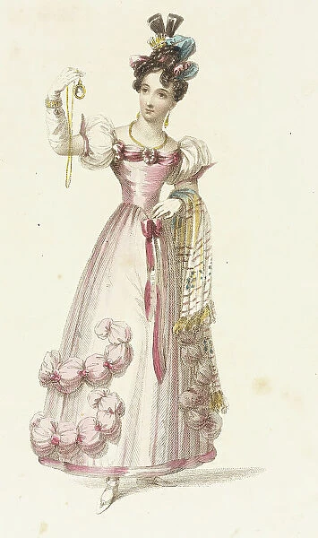 Fashion Plate (Evening Costume), 1828. Creator: Rudolph Ackermann