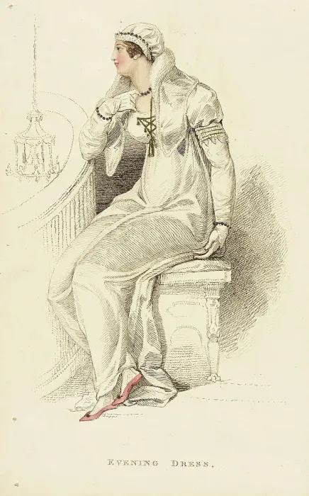 Framed Print : Fashion Plate (Evening Dress), 1809. Creator: Rudolph Ackermann Framed Print : Fashion Plate (Evening Dress), 1809. Creator: Rudolph Ackermann