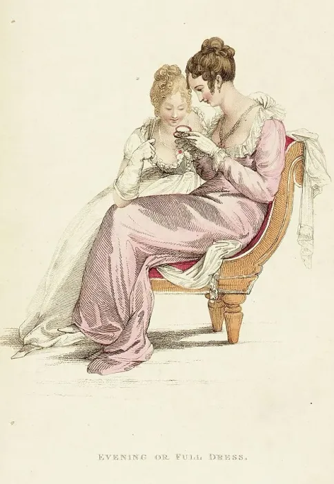 Framed Print : Fashion Plate (Evening or Full Dress), 1810. Creator: Rudolph Ackermann Framed Print : Fashion Plate (Evening or Full Dress), 1810. Creator: Rudolph Ackermann