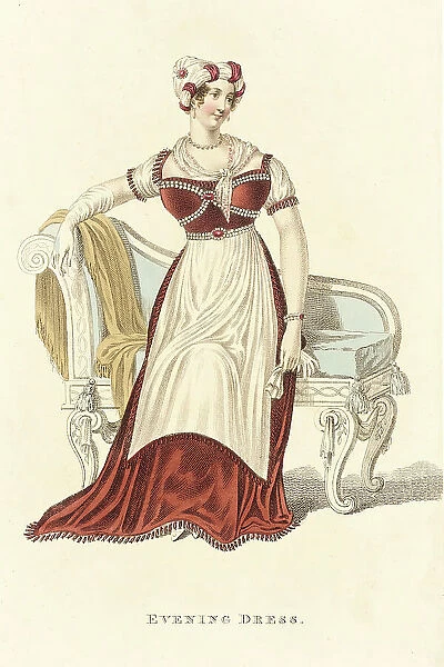 Fashion Plate (Evening Dress), 1812. Creator: John Bell