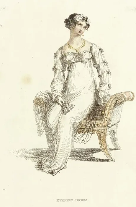 Framed Print : Fashion Plate (Evening Dress), 1812. Creator: Rudolph Ackermann Framed Print : Fashion Plate (Evening Dress), 1812. Creator: Rudolph Ackermann