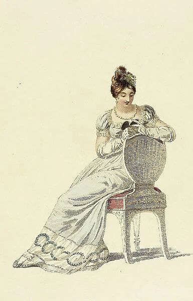 Fashion Plate (Evening Dress), 1815. Creator: Rudolph Ackermann