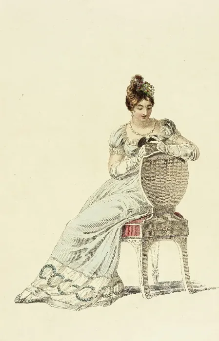 Framed Print : Fashion Plate (Evening Dress), 1815. Creator: Rudolph Ackermann Framed Print : Fashion Plate (Evening Dress), 1815. Creator: Rudolph Ackermann