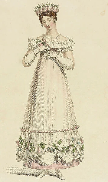 Fashion Plate (Evening Dress), 1817. Creator: Rudolph Ackermann