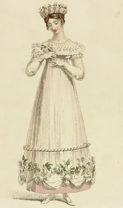 Framed Print : Fashion Plate (Evening Dress), 1817. Creator: Rudolph Ackermann Framed Print : Fashion Plate (Evening Dress), 1817. Creator: Rudolph Ackermann