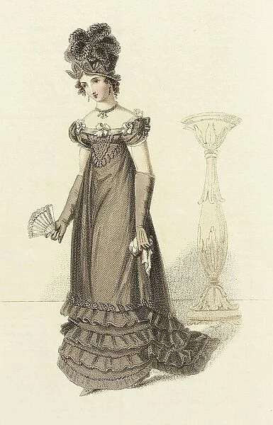 Fashion Plate (Evening Dress), 1820. Creator: John Bell