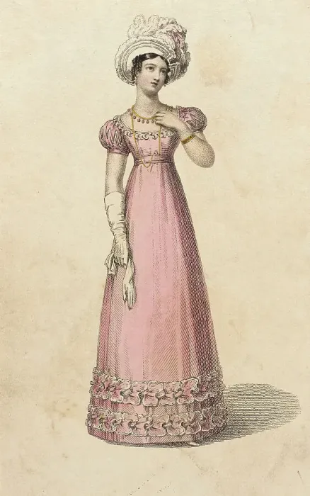 Framed Print : Fashion Plate (Evening Dress), 1823. Creator: Rudolph Ackermann Framed Print : Fashion Plate (Evening Dress), 1823. Creator: Rudolph Ackermann