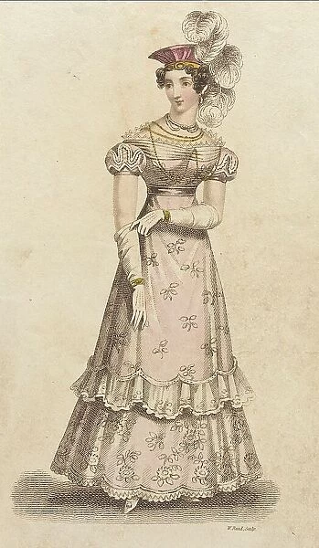 Fashion Plate (Evening Dress), 1824. Creator: John Bell