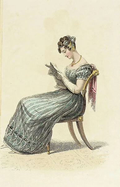 Fashion Plate (Evening Dress), 1825. Creator: Rudolph Ackermann