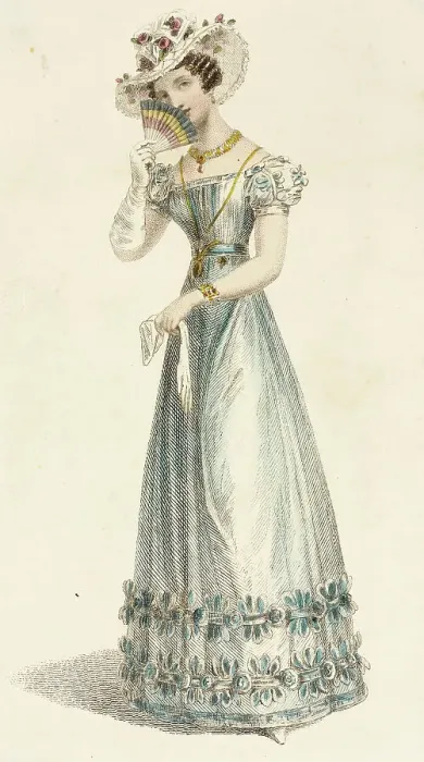 Framed Print : Fashion Plate (Evening Dress), 1825. Creator: Rudolph Ackermann Framed Print : Fashion Plate (Evening Dress), 1825. Creator: Rudolph Ackermann