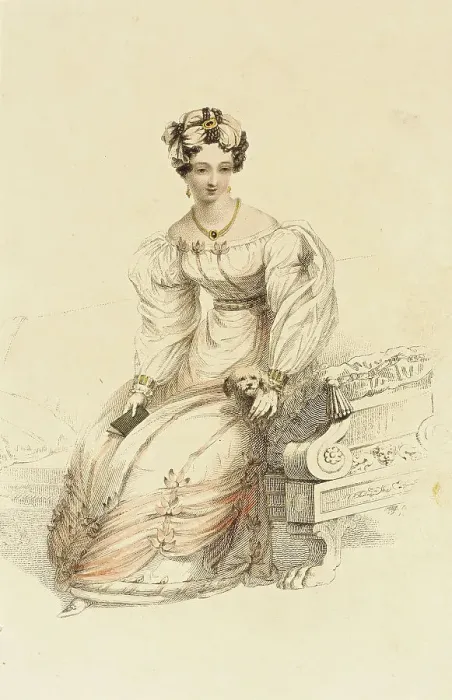 Framed Print : Fashion Plate (Evening Dress), 1826. Creator: Rudolph Ackermann Framed Print : Fashion Plate (Evening Dress), 1826. Creator: Rudolph Ackermann