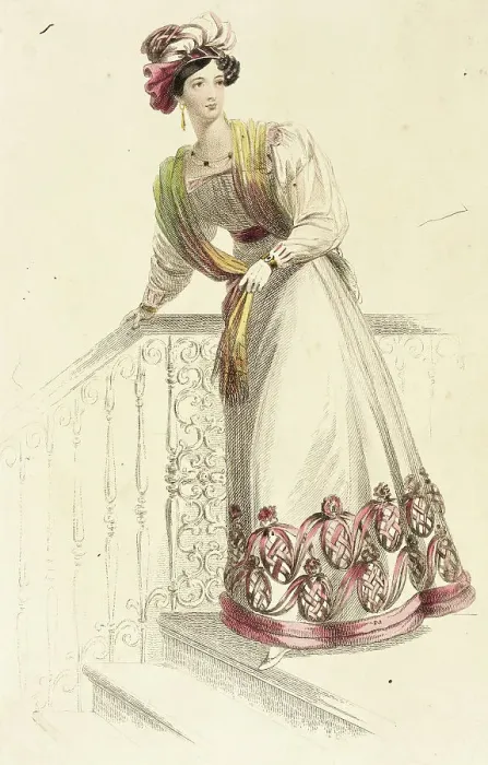 Framed Print : Fashion Plate (Evening Dress), 1826. Creator: Rudolph Ackermann Framed Print : Fashion Plate (Evening Dress), 1826. Creator: Rudolph Ackermann