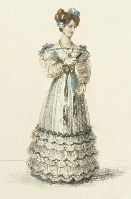 Framed Print : Fashion Plate (Evening Dress), 1826. Creator: Rudolph Ackermann Framed Print : Fashion Plate (Evening Dress), 1826. Creator: Rudolph Ackermann