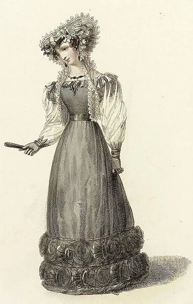 Fashion Plate (Evening Dress), 1827. Creator: Rudolph Ackermann