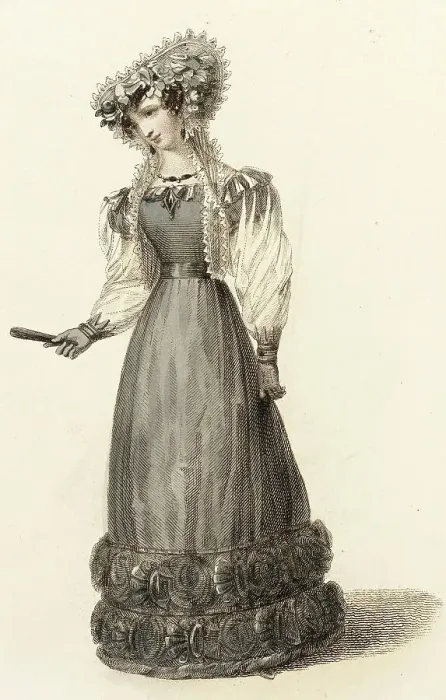 Framed Print : Fashion Plate (Evening Dress), 1827. Creator: Rudolph Ackermann Framed Print : Fashion Plate (Evening Dress), 1827. Creator: Rudolph Ackermann