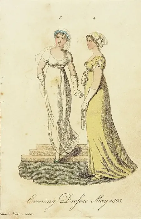 Framed Print : Fashion Plate (Evening Dresses May 1803), 1803. Creator: Unknown Framed Print : Fashion Plate (Evening Dresses May 1803), 1803. Creator: Unknown
