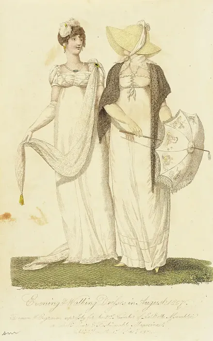 Framed Print : Fashion Plate (Evening & Walking Dresses in August 1807), 1807. Creator: John Bell. Fashion Plate (Evening & Walking Dresses in August 1807), 1807. Creator: John Bell Framed Print : Fashion Plate (Evening & Walking Dresses in August 1807), 1807. Creator: John Bell. Fashion Plate (Evening & Walking Dresses in August 1807), 1807. Creator: John Bell