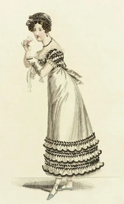 Framed Print : Fashion Plate (French Ball Dress), 1820. Creator: John Bell Framed Print : Fashion Plate (French Ball Dress), 1820. Creator: John Bell