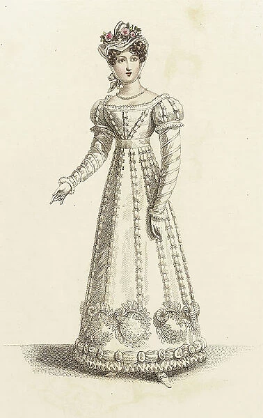 Fashion Plate (French Dinner Party Dress), 1821. Creator: John Bell