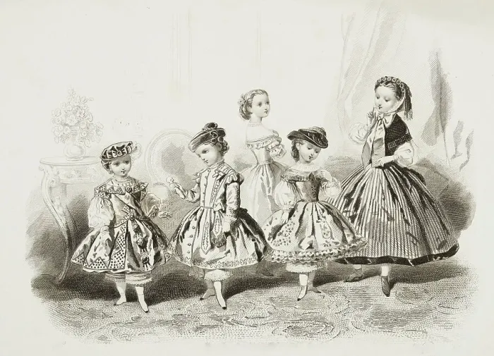 Framed Print : Fashion plate - Journal des Demoiselles IV, 1860. Creator: Gilquin & Dupain Framed Print : Fashion plate - Journal des Demoiselles IV, 1860. Creator: Gilquin & Dupain