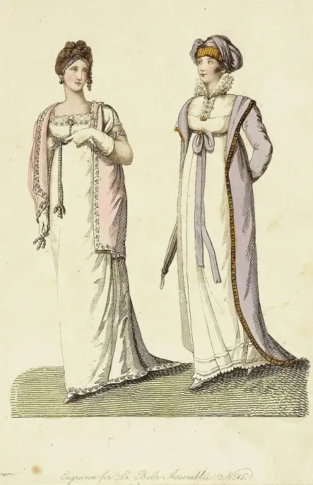 Framed Print : Fashion Plate (La Belle Assemblée), 1807. Creator: John Bell Framed Print : Fashion Plate (La Belle Assemblée), 1807. Creator: John Bell