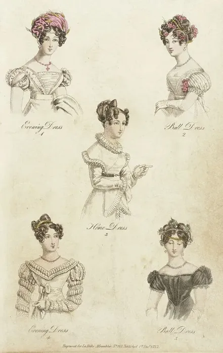 Framed Print : Fashion Plate (La Belle Assemblée), 1822. Creator: John Bell Framed Print : Fashion Plate (La Belle Assemblée), 1822. Creator: John Bell