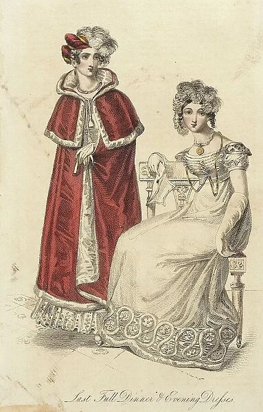 Fashion Plate (Last Full Evening and Dinner Dresses), 1822. Creator: Unknown