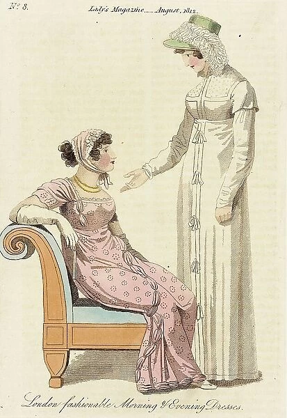 Fashion Plate (London Fashionable Morning & Evening Dresses), 1812. Creator: Unknown. Fashion Plate (London Fashionable Morning & Evening Dresses), 1812. Creator: Unknown