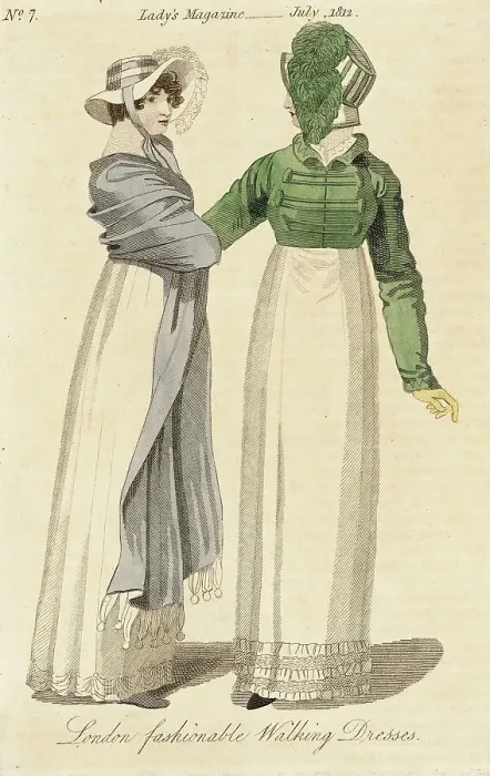 Framed Print : Fashion Plate (London Fashionable Walking Dresses), 1812. Creator: Unknown Framed Print : Fashion Plate (London Fashionable Walking Dresses), 1812. Creator: Unknown