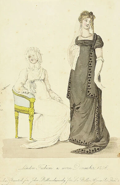Fashion Plate (London Fashions As Worn December 1806), 1806. Creator: John Bell