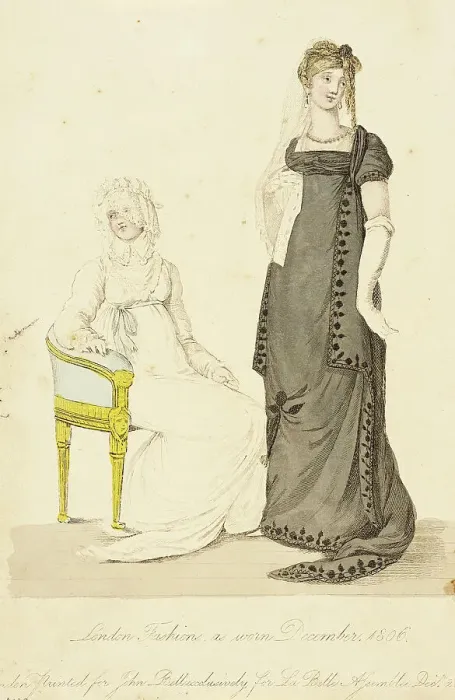 Framed Print : Fashion Plate (London Fashions As Worn December 1806), 1806. Creator: John Bell Framed Print : Fashion Plate (London Fashions As Worn December 1806), 1806. Creator: John Bell