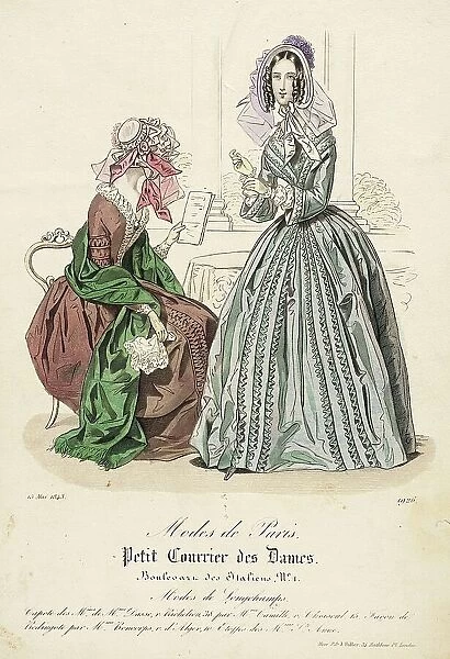Fashion Plate (Modes de Paris), 1843. Creator: Unknown
