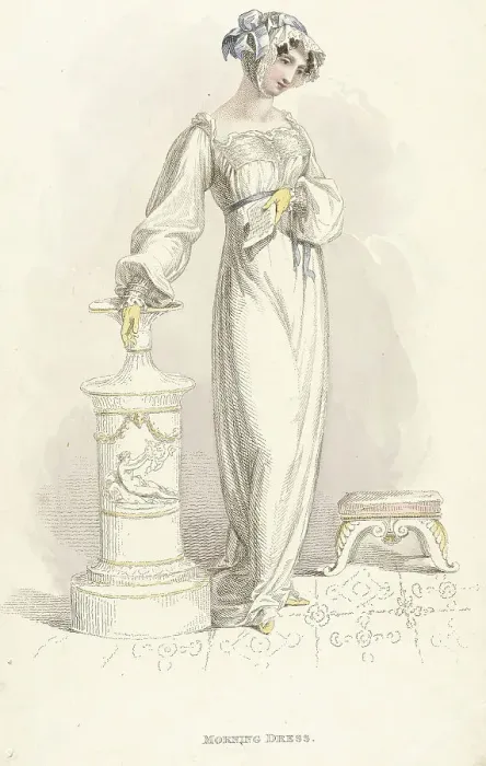 Framed Print : Fashion Plate (Morning Dress), 1812. Creator: Rudolph Ackermann Framed Print : Fashion Plate (Morning Dress), 1812. Creator: Rudolph Ackermann