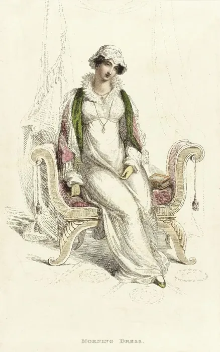 Framed Print : Fashion Plate (Morning Dress), 1812. Creator: Rudolph Ackermann Framed Print : Fashion Plate (Morning Dress), 1812. Creator: Rudolph Ackermann