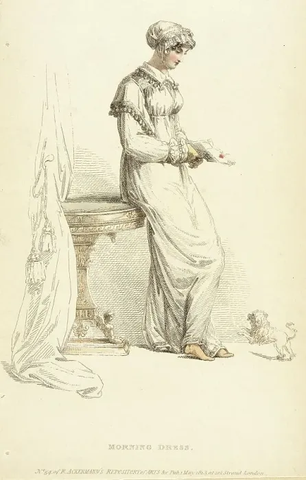 Framed Print : Fashion Plate (Morning Dress), 1813. Creator: Rudolph Ackermann Framed Print : Fashion Plate (Morning Dress), 1813. Creator: Rudolph Ackermann