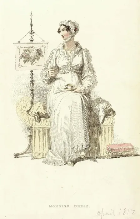Framed Print : Fashion Plate (Morning Dress), 1814. Creator: Rudolph Ackermann Framed Print : Fashion Plate (Morning Dress), 1814. Creator: Rudolph Ackermann