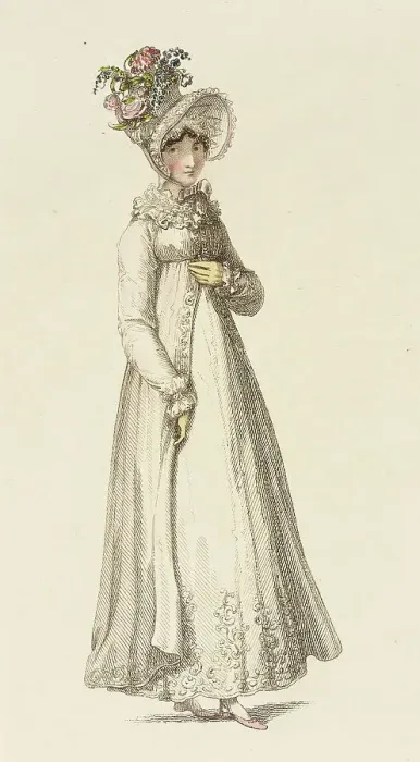 Framed Print : Fashion Plate (Morning Dress), 1818. Creator: Rudolph Ackermann Framed Print : Fashion Plate (Morning Dress), 1818. Creator: Rudolph Ackermann