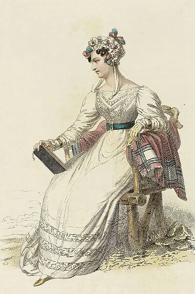 Fashion Plate (Morning Dress), 1825. Creator: Rudolph Ackermann