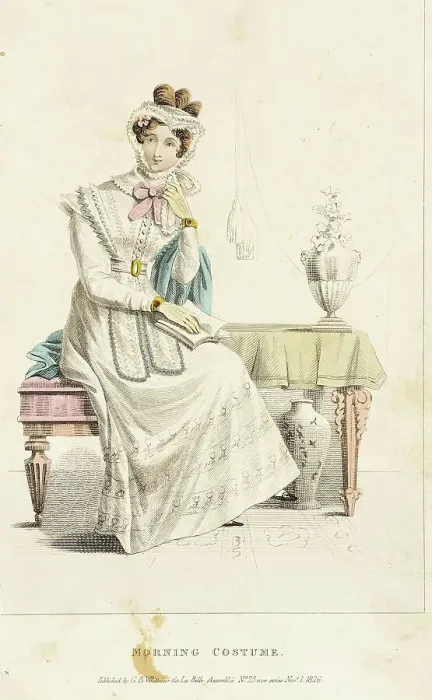 Framed Print : Fashion Plate (Morning Dress), 1826. Creator: Rudolph Ackermann Framed Print : Fashion Plate (Morning Dress), 1826. Creator: Rudolph Ackermann