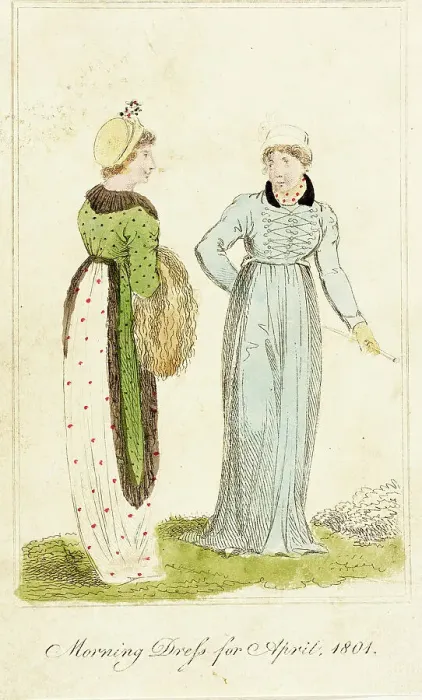 Framed Print : Fashion Plate (Morning Dress for April, 1801), 1801. Creator: Unknown Framed Print : Fashion Plate (Morning Dress for April, 1801), 1801. Creator: Unknown