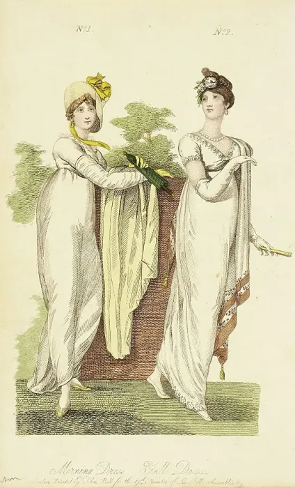 Framed Print : Fashion Plate (Morning Dress - Full Dress), 1807. Creator: John Bell Framed Print : Fashion Plate (Morning Dress - Full Dress), 1807. Creator: John Bell