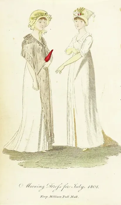 Framed Print : Fashion Plate (Morning Dress for July, 1801), 1801. Creator: Unknown Framed Print : Fashion Plate (Morning Dress for July, 1801), 1801. Creator: Unknown