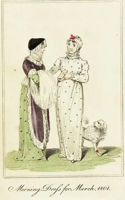 Framed Print : Fashion Plate (Morning Dress for March, 1801), 1801. Creator: Unknown Framed Print : Fashion Plate (Morning Dress for March, 1801), 1801. Creator: Unknown