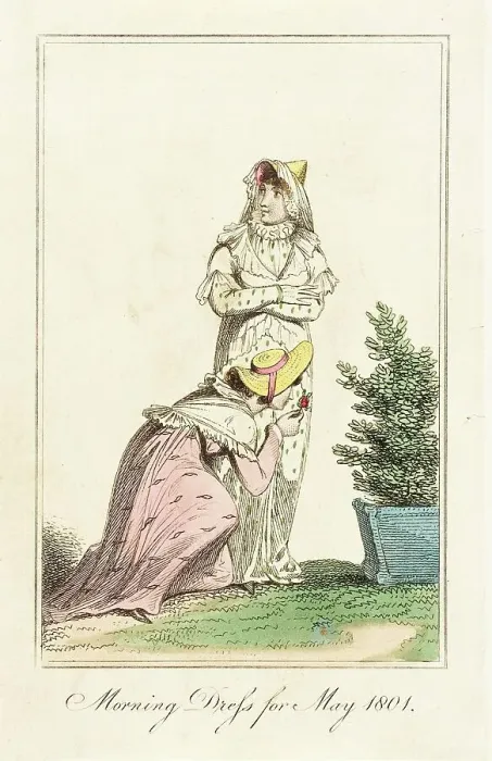 Framed Print : Fashion Plate (Morning Dress for May 1801), 1801. Creator: Unknown Framed Print : Fashion Plate (Morning Dress for May 1801), 1801. Creator: Unknown
