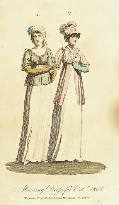 Framed Print : Fashion Plate (Morning Dress for Octr, 1802), 1802. Creator: Unknown Framed Print : Fashion Plate (Morning Dress for Octr, 1802), 1802. Creator: Unknown