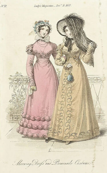 Fashion Plate (Morning Dress and Promenade Costume), 1822. Creator: John Bell