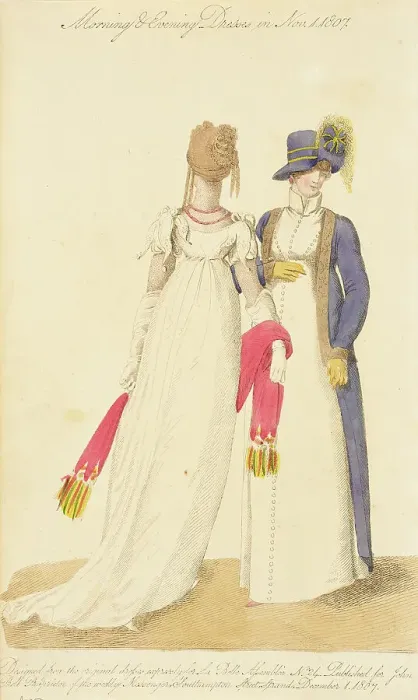 Framed Print : Fashion Plate (Morning & Evening Dresses in Nov. 1, 1807), 1807. Creator: John Bell. Fashion Plate (Morning & Evening Dresses in Nov. 1, 1807), 1807. Creator: John Bell Framed Print : Fashion Plate (Morning & Evening Dresses in Nov. 1, 1807), 1807. Creator: John Bell. Fashion Plate (Morning & Evening Dresses in Nov. 1, 1807), 1807. Creator: John Bell