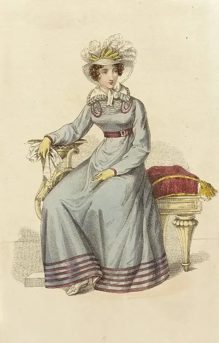 Framed Print : Fashion Plate (Morning Promenade Costume), 1822. Creator: John Bell Framed Print : Fashion Plate (Morning Promenade Costume), 1822. Creator: John Bell