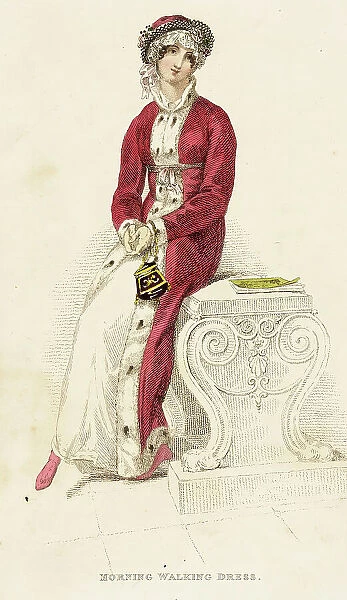 Fashion Plate (Morning Walking Dress), 1813. Creator: Rudolph Ackermann